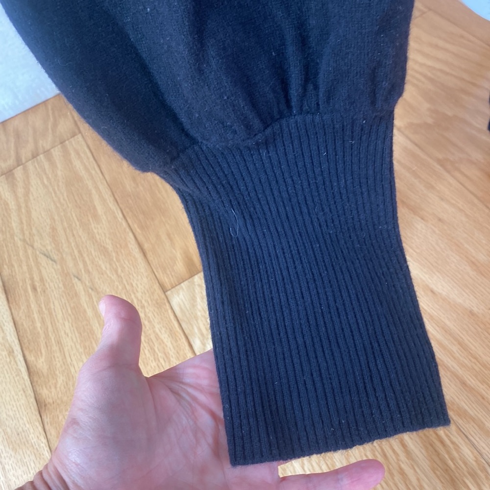 United Colors of Benetton, unique knit wool crop pants, black, 3/4 Vintage 90‘s - Picture 4 of 12